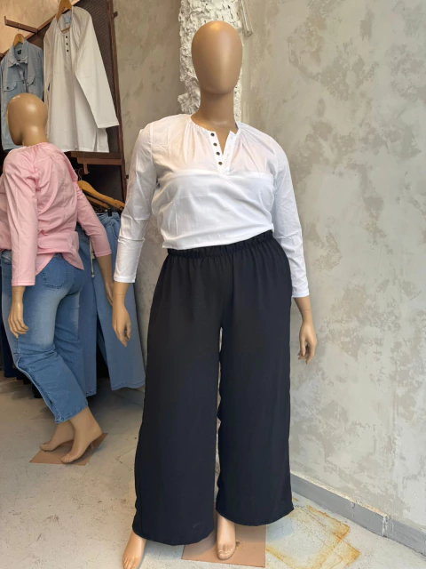 Palazzo de tela cey negro - comprar online