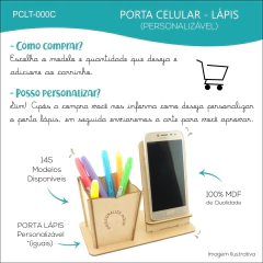 10 10 Porta Celular e Porta Canetas Personalizado MDF - Outubro Rosa - comprar online