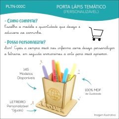 10 Porta Lápis Com Nome Personalizado Mdf - Engenharia Civil - comprar online