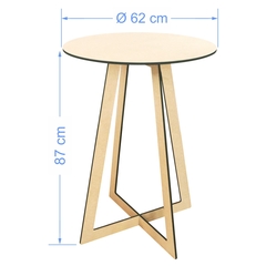 Mesa Cone Tampo Redondo Moderna Desmontável G - 62 x 87cm na internet