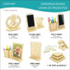 10 Porta Flores Com Display e Nome Personalizado Mdf - Coroa Coração - Maxdecor Decorações