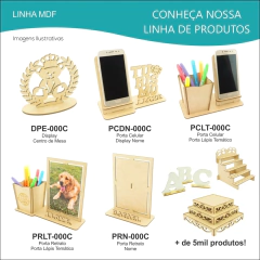 10 Porta Flores Com Display e Nome Personalizado Mdf - Coroa Coração - Maxdecor Decorações