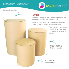 Mesa Cilindro Mdf Decoração de Festa Tamanho M - 44x58cm - Maxdecor Decorações