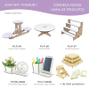 2 Bandejas Pedestal Redonda Baixa Mdf Linha Premium - 23x23x16cm - comprar online