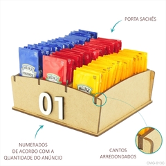 Organizador Sachês Lanchonete Hamburgueria Pastelaria Numerados Crú - comprar online