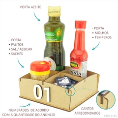Suporte de Mesa Númerado Azeite Sal Temperos Palito Restaurante Crú - comprar online