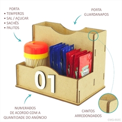 Porta Sachês Guardanapos Condimentos Galheteiro Balcão Padaria Crú - comprar online