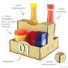 Porta Sachê Temperos Guardanapos Organizador de Mesa Lanchonete Crú - comprar online