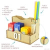 Porta Sachê Guardanapos Canudos Palitos Hamburgueria Mdf Crú - comprar online