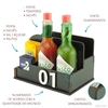 Organizador de Mesa Porta Sachê Sal Pimenta Guardanapo Lanchonete Preto - comprar online