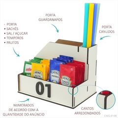 Porta Sachê Canudos Guardanapo Temperos Açucar Cafeteria Branco - comprar online