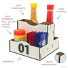 Porta Sachê Temperos Guardanapos Organizador de Mesa Lanchonete Branco - comprar online