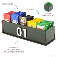 Porta Sachê de Mesa Para Hamburgueria Cefeteria Lanchonete Padaria Preto - comprar online