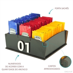 Organizador Sachês Lanchonete Hamburgueria Pastelaria Numerados Preto - comprar online