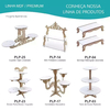 Bandeja Pedestal Redonda Baixa Mdf Linha Premium - 23x23x16cm na internet