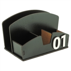 Galheteiro Porta Guardanapo Sal Sachê Pimenta Bistrô Mdf Preto - Maxdecor Decorações