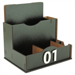 Porta Comanda Azeite Temperos Sal Canudo Palito Guardanapo Churrascaria Preto - Maxdecor Decorações