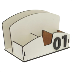 Galheteiro Porta Guardanapo Sal Sachê Pimenta Bistrô Mdf Branco - Maxdecor Decorações