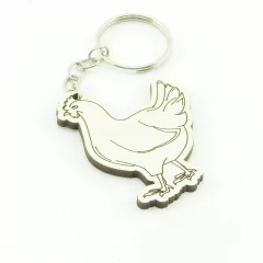30 Chaveiros Personalizados - MDF Branco - Animais - Galinha