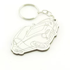 30 Chaveiros Personalizados - MDF Branco - Carros - Karman Ghia
