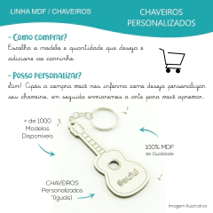 30 Chaveiros Personalizados - MDF Branco - Infantil - Carinha de Menina - comprar online