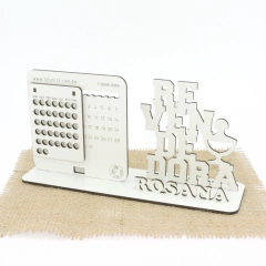 5 Calendário Infinito Display Nome Personalizado Mdf Branco - Revendedora