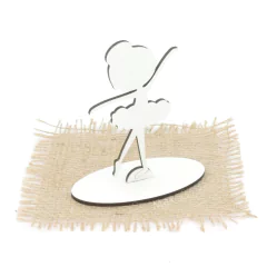 10 Display Personalizado Centro de Mesa MDF Branco - Bailarina