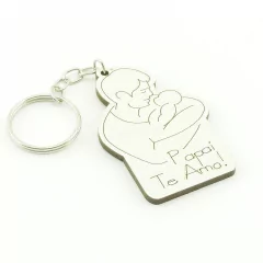 30 Chaveiros Personalizados - MDF Branco - Datas Comemorativas - Pai e Filho