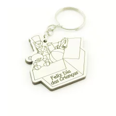 30 Chaveiros Personalizados - MDF Branco - Datas Comemorativas - Caixa de Brinquedos