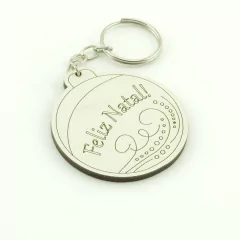 30 Chaveiros Personalizados - MDF Branco - Datas Comemorativas - Pingente Bola de Natal