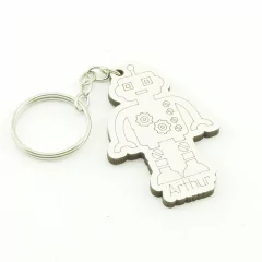 30 Chaveiros Personalizados - MDF Branco - Infantil - Robô
