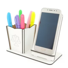 10 Porta Celular e Porta Canetas Personalizado MDF - Direito