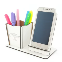 10 Porta Celular e Porta Canetas Personalizado MDF - Enfermagem