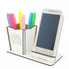 Porta Celular e Porta Canetas Personalizado MDF - Árvore de Palavras