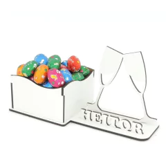 Porta Doces Com Display e Nome Personalizado Mdf - Ano Novo