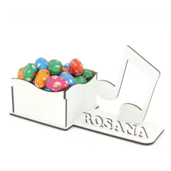Porta Doces Com Display e Nome Personalizado MDF - Nota Musical