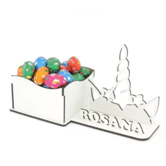 Porta Doces Com Display e Nome Personalizado MDF - Chifre de Unicórnio