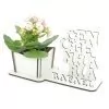Porta Flores Display Nome Personalizado MDF Branco - Engenharia