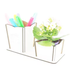 Porta Flor e Lápis Personalizado MDF Branco - Caminhão Bombeiro