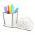 Porta Lápis Com Display Personalizado MDF Branco - Chuva de Benção