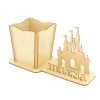 10 Porta Lápis Com Display e Nome Personalizado Mdf - Castelo