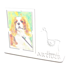 Porta Retrato Personalizado Display Mdf Branco Lhama