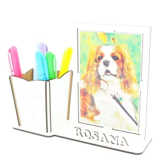 Porta Retrato Com Porta Lápis e Nome Personalizado MDF - Bailarina
