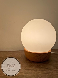 Velador De Madera Estilo Nórdico - Con Lámpara + Tulipa - L - comprar online