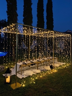 Imagen de Luces Cortina 3x3 Mts 300 Led 12 Tiras Interconectable