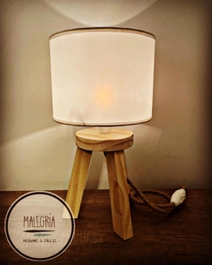 Velador De Madera Estilo Nórdico - Con Pie + Pantalla - MÓNACO - comprar online