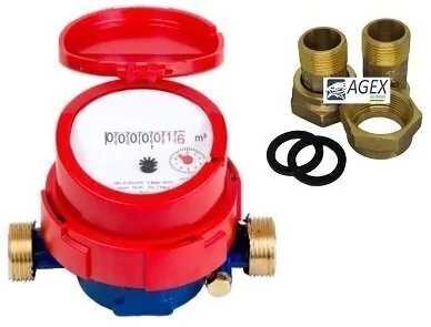 HIDROMETRO ÁGUA QUENTE DN 20 - 3 M³/H COM CONEXÕES