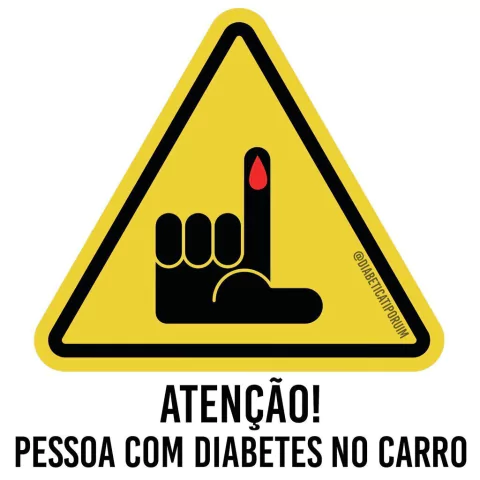 Adesivo de Alerta Médico: Pessoa com Diabetes no Carro