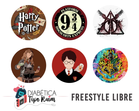Kit com 6 adesivos FreeStyle Libre | Harry Potter