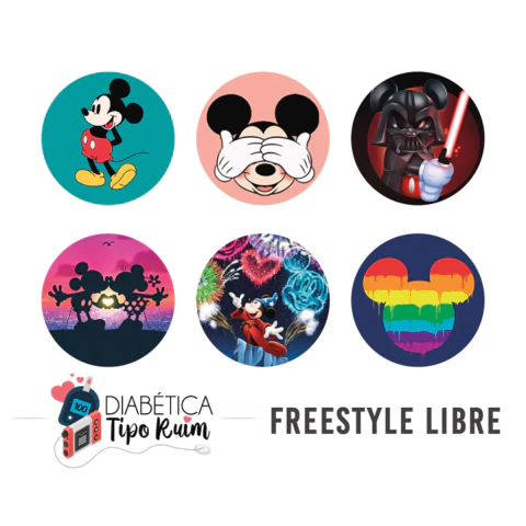 Kit com 6 adesivos FreeStyle Libre | Mickey